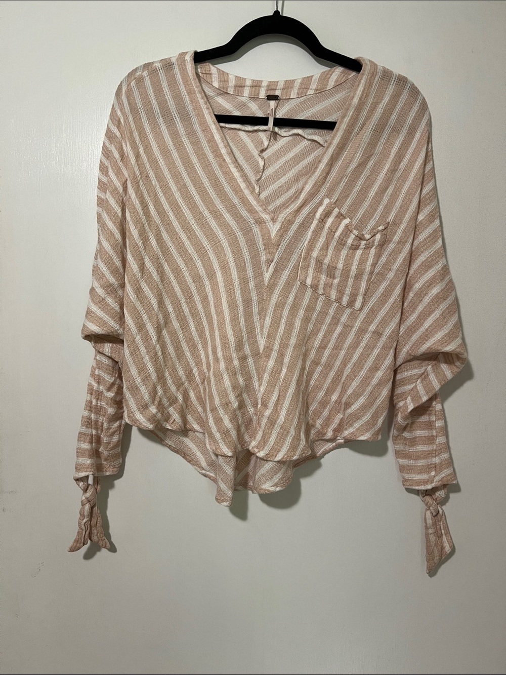 Free People V Neck Striped Top